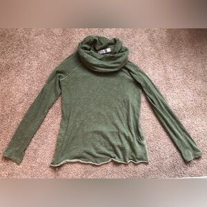 Free People Beach Cocoon Cowl Neck Pullover Olive Green One Size (fits S - L)
